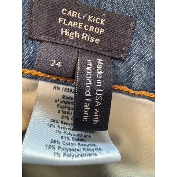 Veronica Beard Carly Kick Flare Denim Size 24 Crop High Rise Jeans NWT Cornflowe - Picture 4 of 12